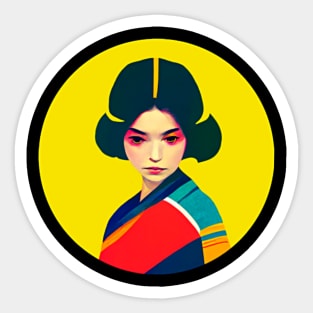 Pretty Geisha Girl Sticker